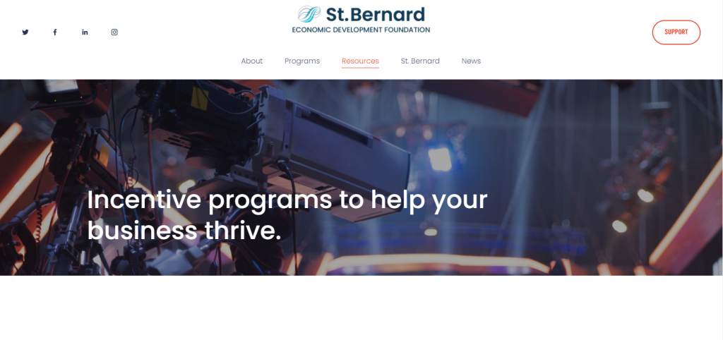 SBEDF Incentive Programs website screenshot